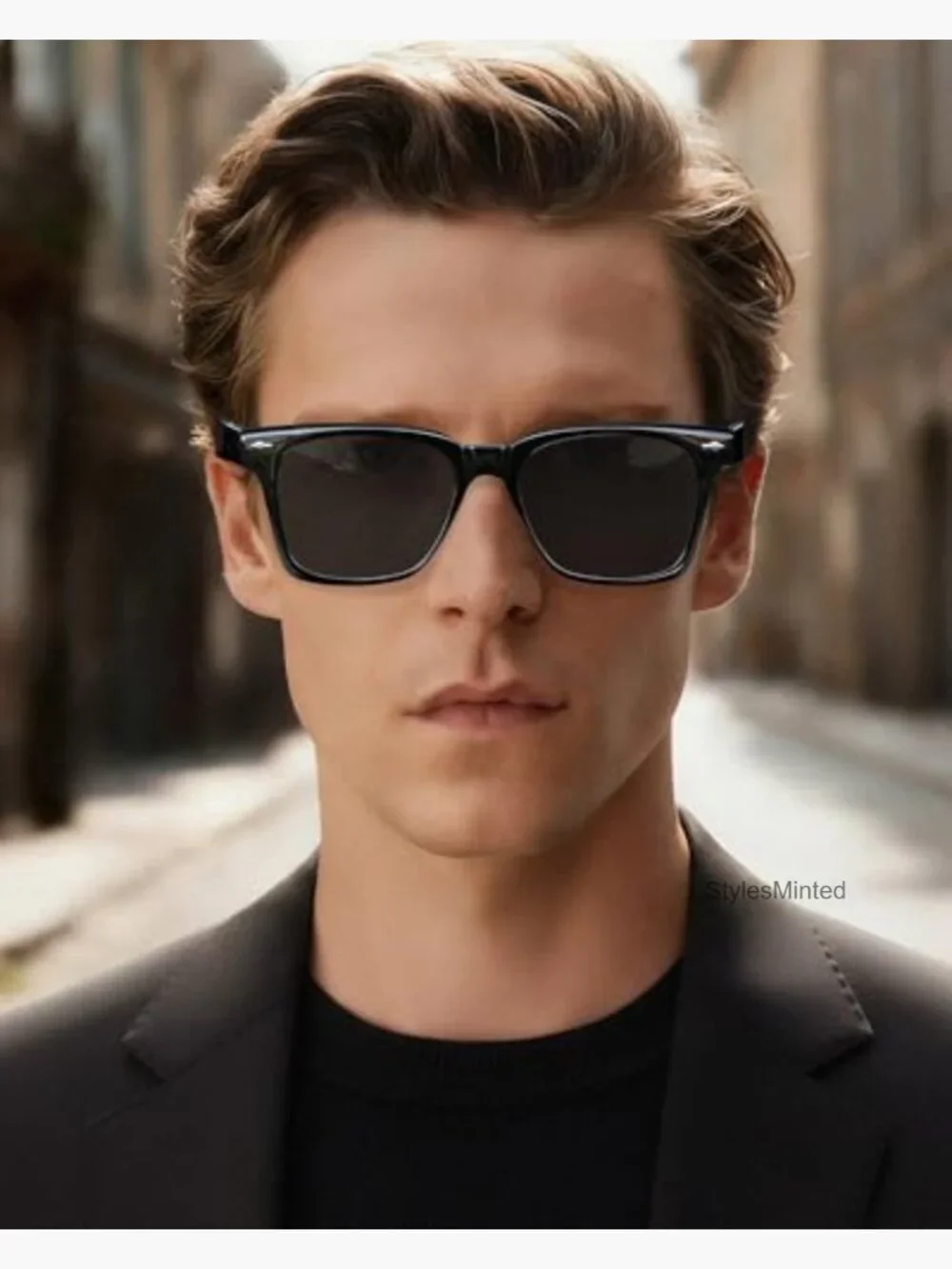 Retro Square Polarized Sunglasses UV400 Protection Chunky 90s Men